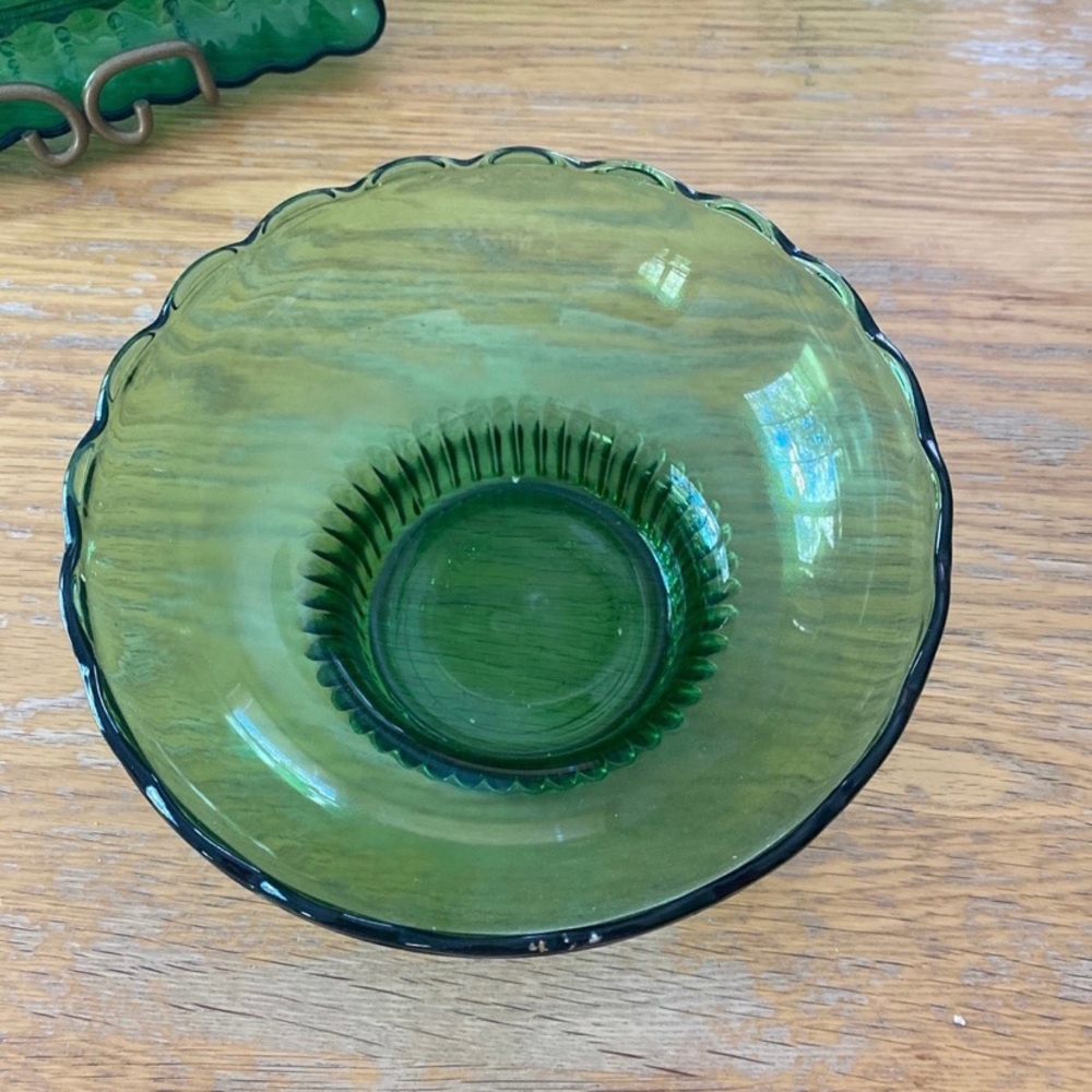 EO Brody co green glass bowl